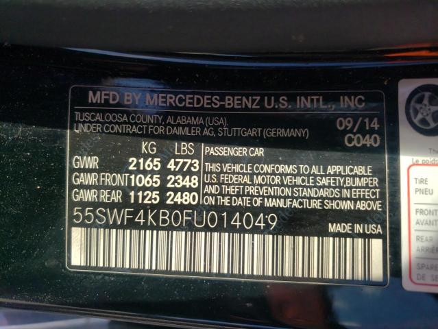 2015 MERCEDES-BENZ C300 4 MAT 55SWF4KB0FU014049