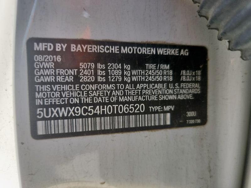 2017 BMW X3 5UXWX9C54H0T06520