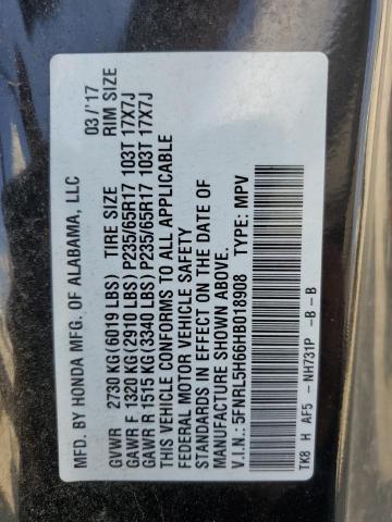 2017 HONDA ODYSSEY EX 5FNRL5H66HB018908