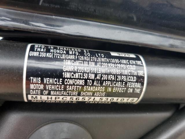 2020 HONDA CMX500 A - MLHPC5657L5301018