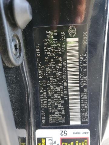 2019 TOYOTA CAMRY L 4T1B11HK5KU222008