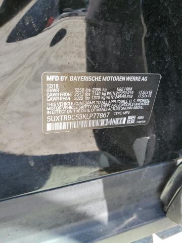 2019 BMW X3 XDRIVE3 5UXTR9C53KLP77867