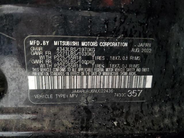 2022 MITSUBISHI OUTLANDER JA4ARUAU6NU022436