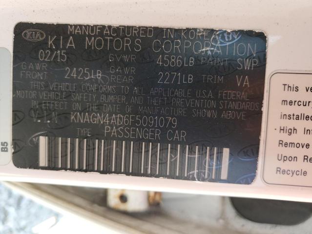 2015 KIA OPTIMA HYB KNAGN4AD6F5091079