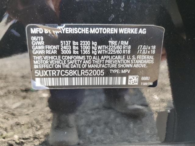 2019 BMW X3 SDRIVE30I 5UXTR7C58KLR52005