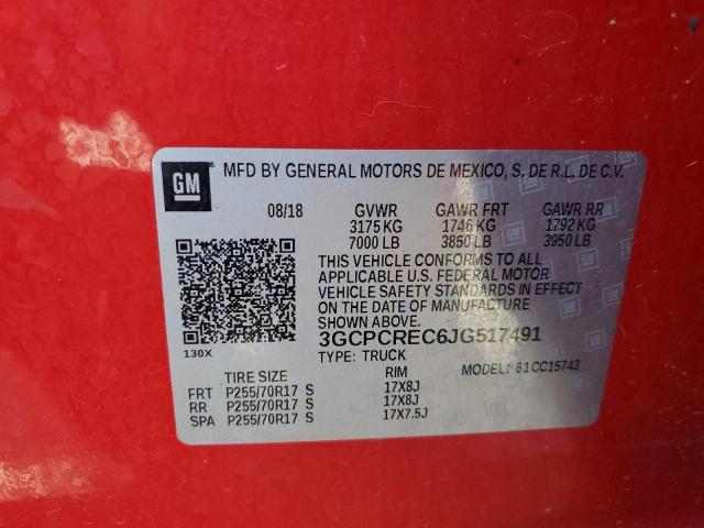 2018 CHEVROLET SILVERADO C1500 LT 3GCPCREC6JG517491