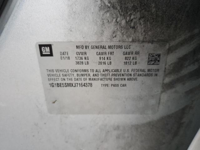 2018 CHEVROLET CRUZE LT 1G1BE5SMXJ7164378