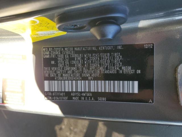 2013 TOYOTA VENZA LE - 4T3BA3BB3DU040404