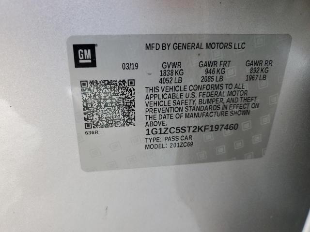 2019 CHEVROLET MALIBU LS 1G1ZC5ST2KF197460
