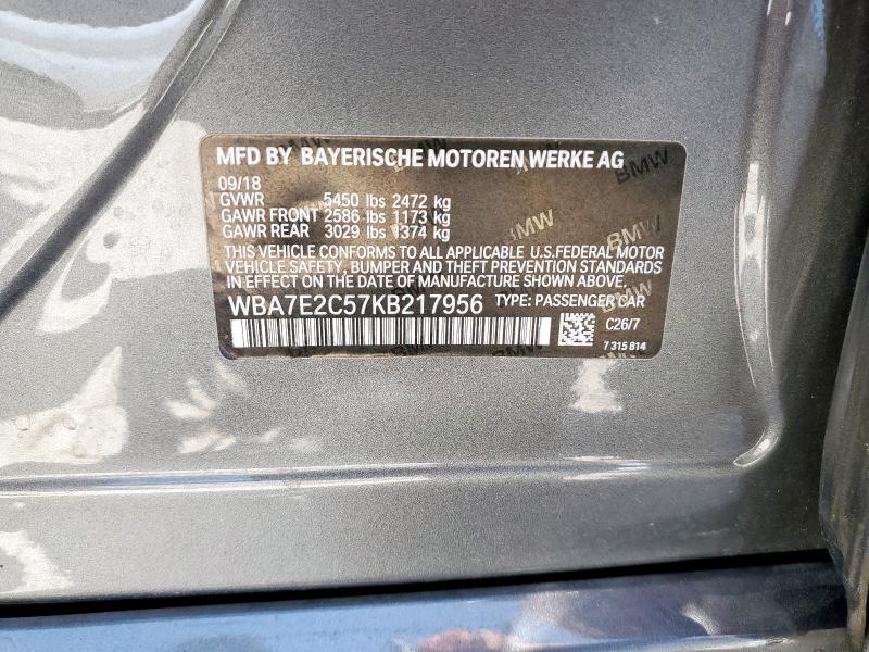 2019 BMW 740 I - WBA7E2C57KB217956