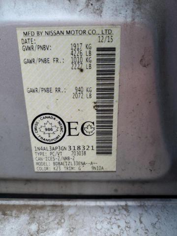 2016 NISSAN ALTIMA 2.5 1N4AL3AP3GN318321