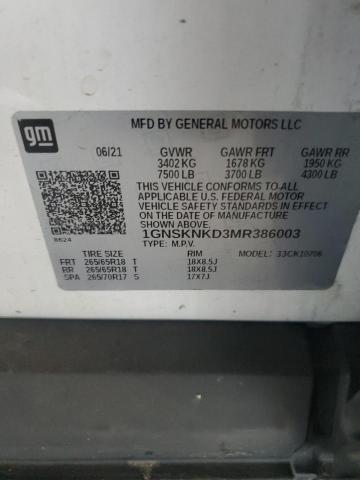 2021 CHEVROLET TAHOE K150 #3286567172