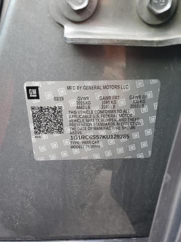 2019 CHEVROLET VOLT LT 1G1RC6S57KU129285