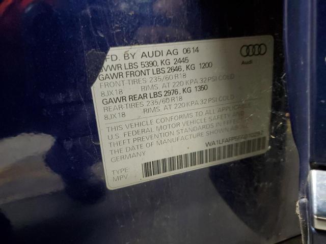 2015 AUDI Q5 PREMIUM WA1LFAFP5FA010297
