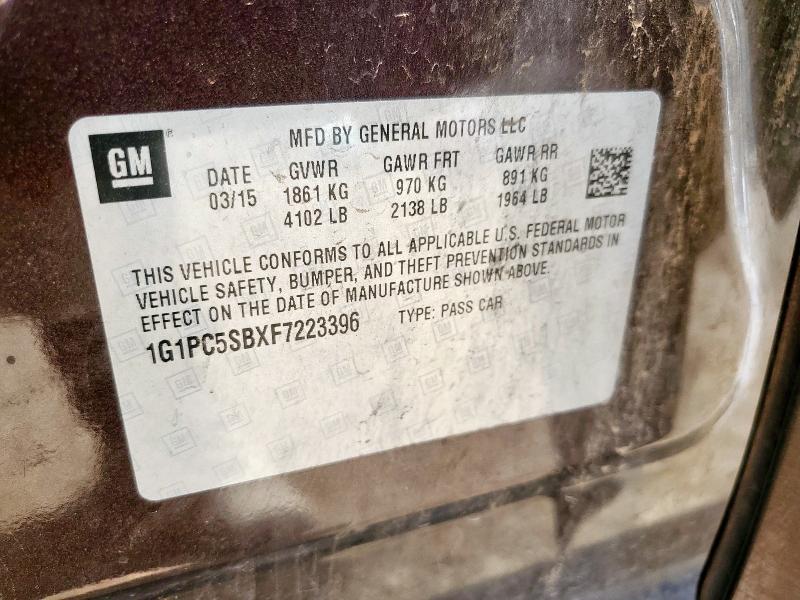 2015 CHEVROLET CRUZE LT 1G1PC5SBXF7223396