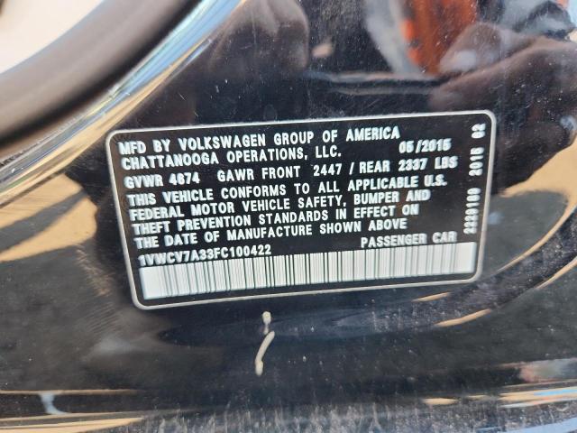2015 VOLKSWAGEN PASSAT SEL 1VWCV7A33FC100422