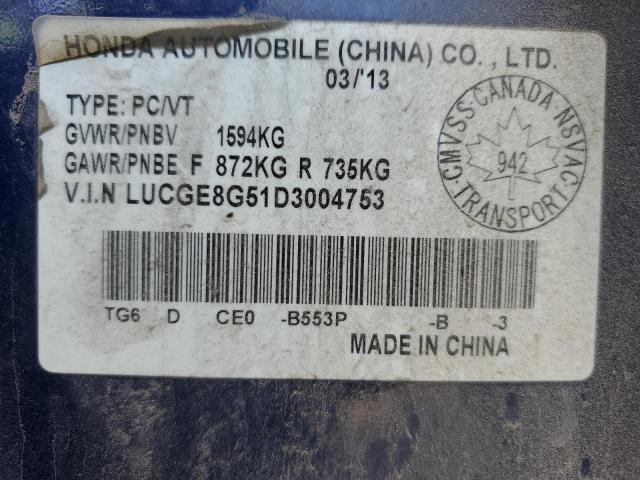 2013 HONDA FIT LX - LUCGE8G51D3004753