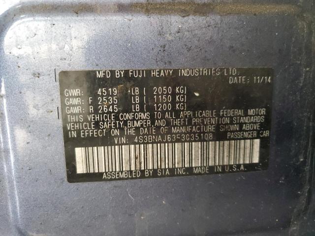 2015 SUBARU LEGACY 2.5 - 4S3BNAJ63F3035108