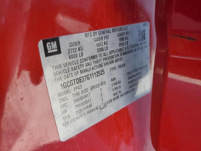 2016 CHEVROLET COLORADO Z 1GCGTDE37G1112525