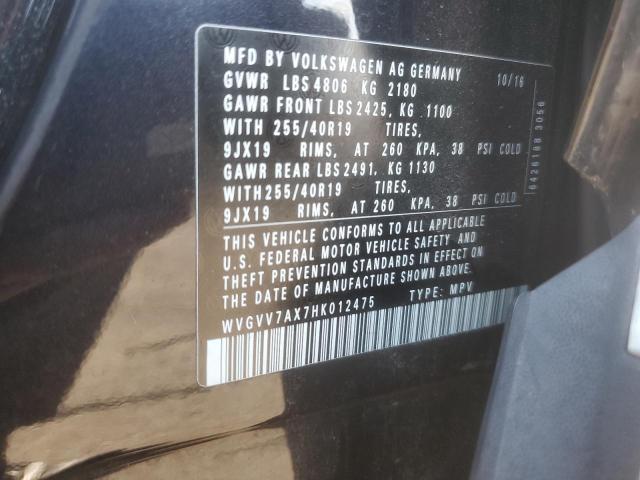 2017 VOLKSWAGEN TIGUAN SEL WVGVV7AX7HK012475