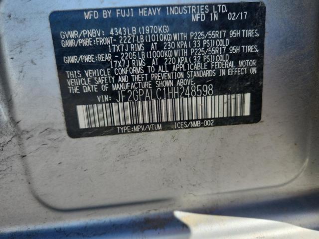 2017 SUBARU CROSSTREK - JF2GPALC1HH248598