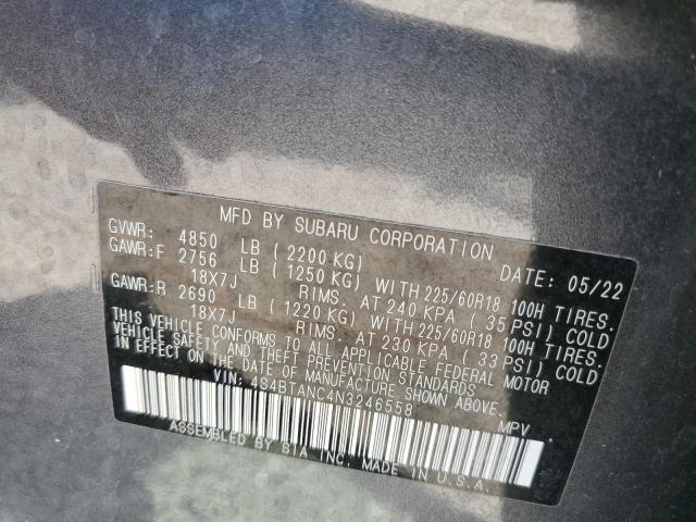 2022 SUBARU OUTBACK LIMITED 4S4BTANC4N3246558