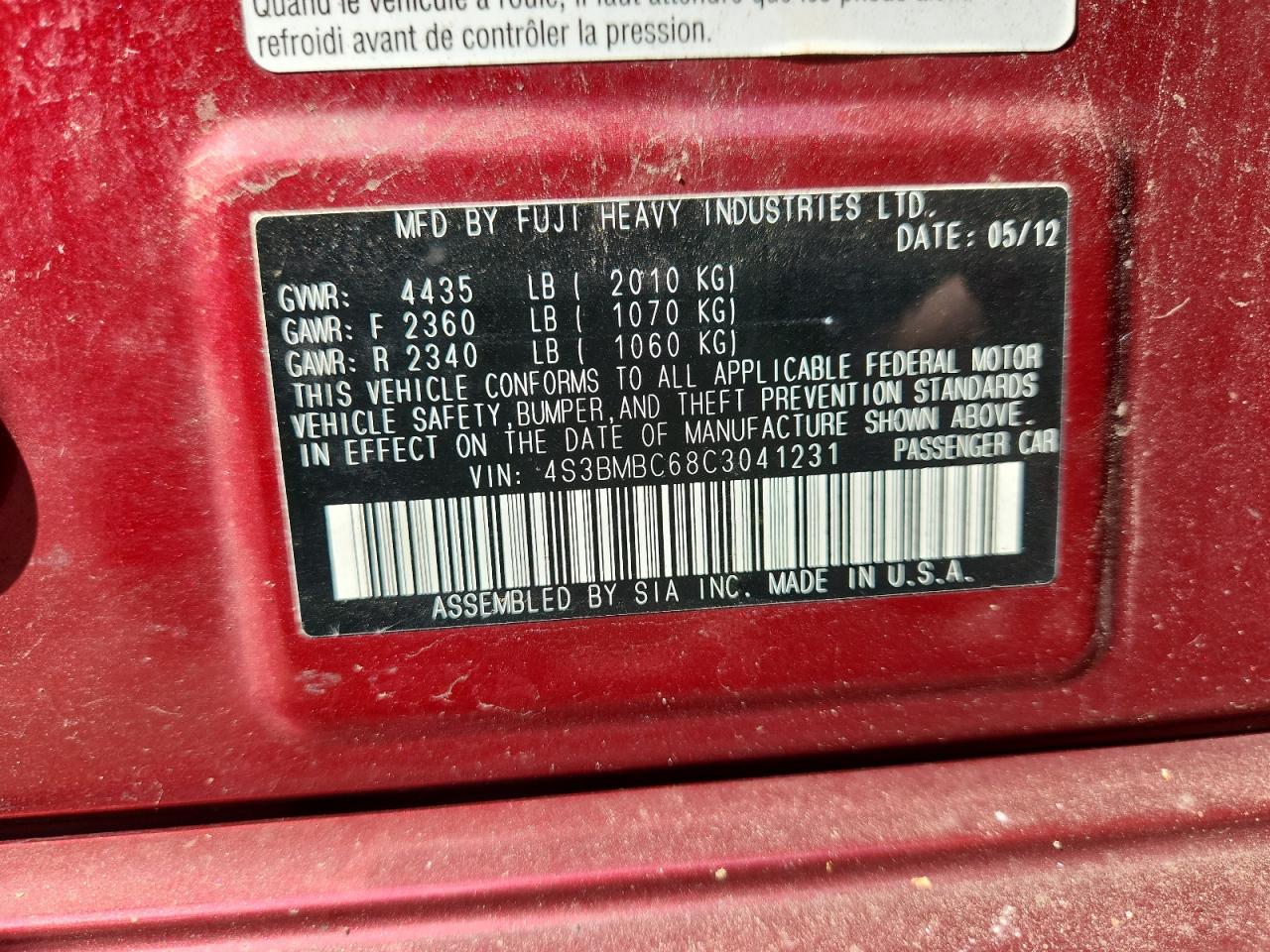 SUBARU LEGACY 2.5I PREMIUM