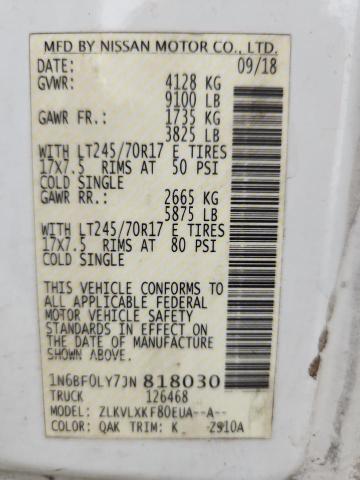 2018 NISSAN NV 2500 S 1N6BF0LY7JN818030