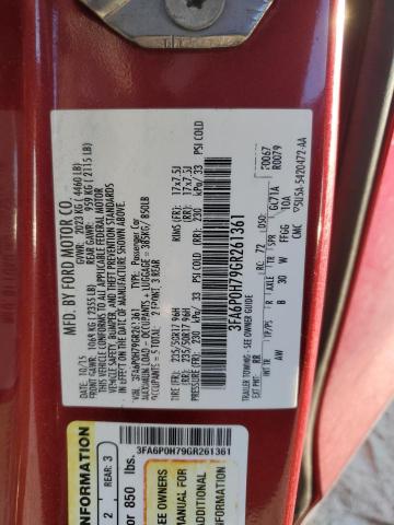 2016 FORD FUSION SE 3FA6P0H79GR261361