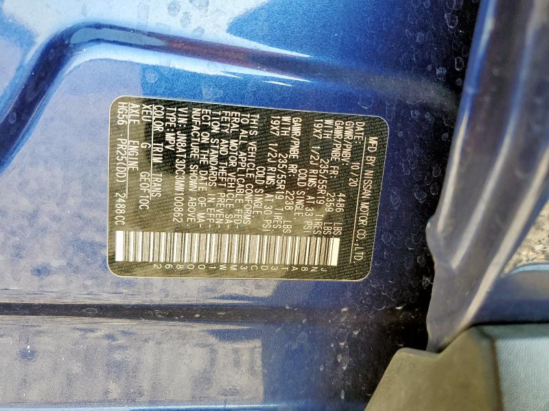 2021 NISSAN ROGUE PLAT JN8AT3DC3MW100862