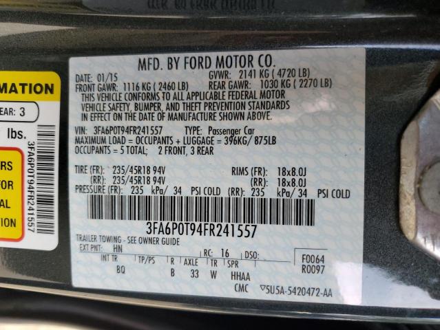 2015 FORD FUSION SE - 3FA6P0T94FR241557