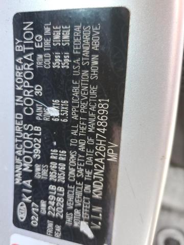 2017 KIA SOUL KNDJN2A26H7486981