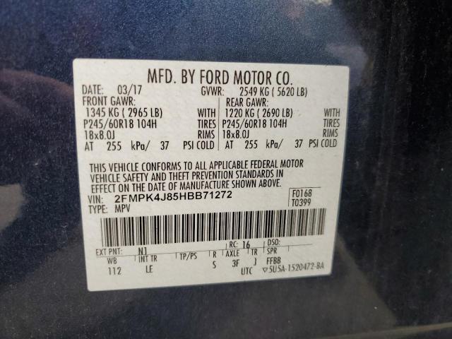 2017 FORD EDGE SEL 2FMPK4J85HBB71272