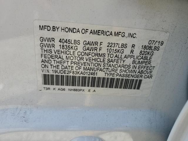 2019 ACURA ILX PREMIU 19UDE2F83KA012461