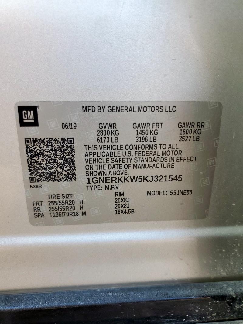 2019 CHEVROLET TRAVERSE P - 1GNERKKW5KJ321545