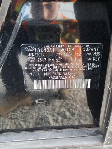 2022 HYUNDAI SONATA SEL KMHL64JA1NA238740