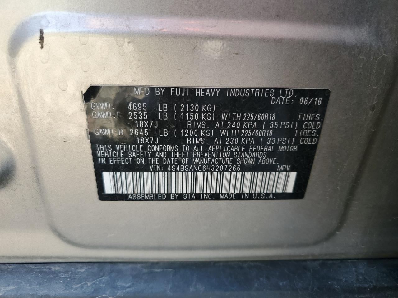 SUBARU OUTBACK 2.5I LIMITED