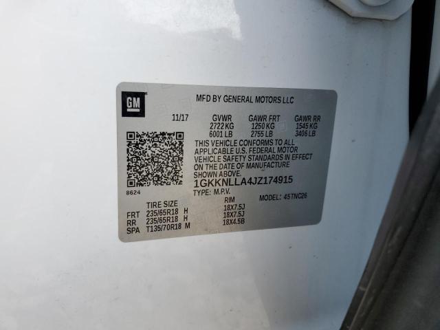 2018 GMC ACADIA SLE 1GKKNLLA4JZ174915