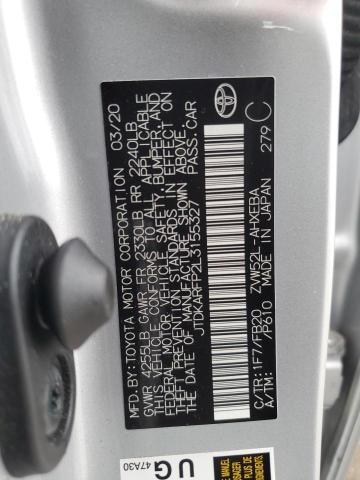 2020 TOYOTA PRIUS PRIM JTDKARFP2L3155327