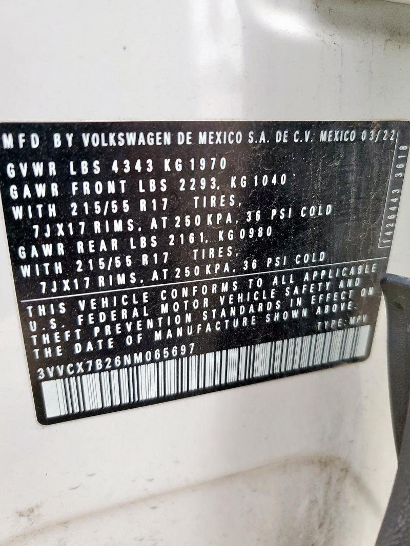 2022 VOLKSWAGEN TAOS S - 3VVCX7B26NM065697