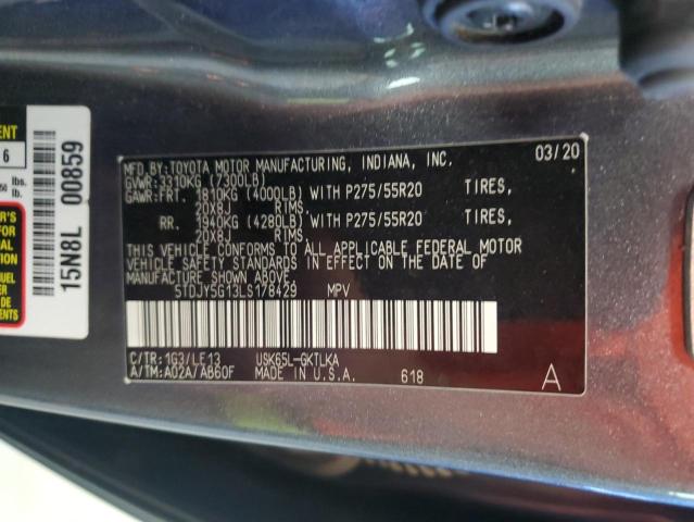 2020 TOYOTA SEQUOIA LI - 5TDJY5G13LS178429