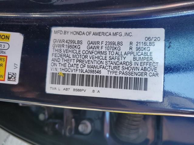 2020 HONDA ACCORD LX 1HGCV1F19LA098546