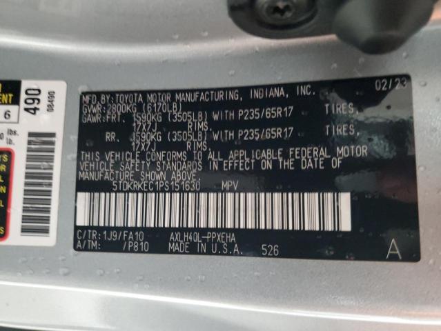 2023 TOYOTA SIENNA LE 5TDKRKEC1PS151630