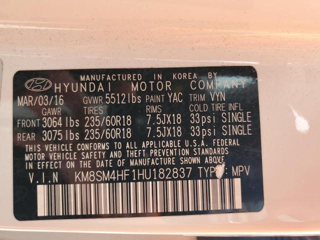 2017 HYUNDAI SANTA FE S KM8SM4HF1HU182837