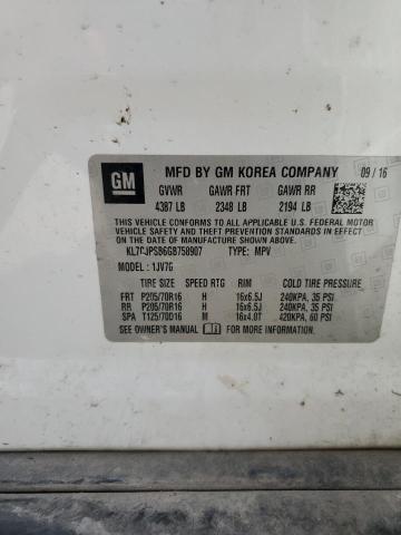 2016 CHEV TRAX 1LT - KL7CJPSB6GB758907