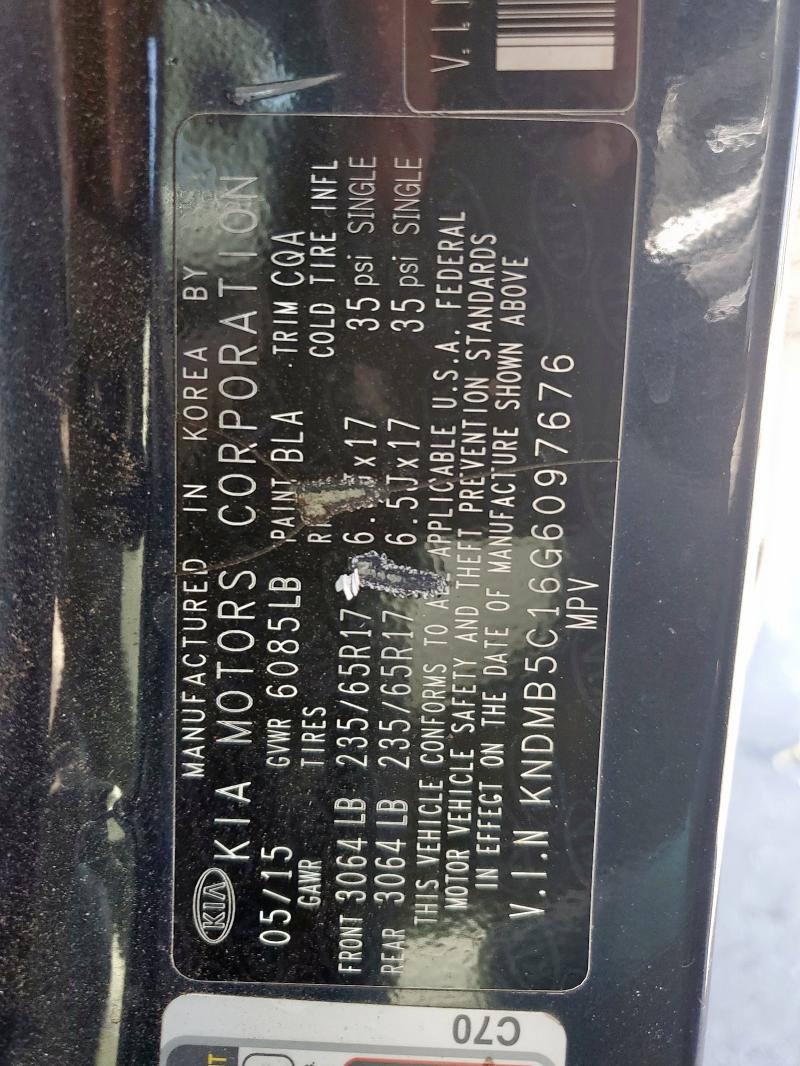 2016 KIA SEDONA LX #3278886050