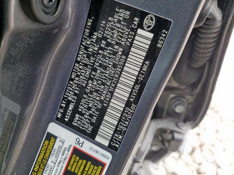 2014 TOYOTA CAMRY L - 4T4BF1FK2ER385908