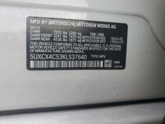 2019 BMW X7 XDRIVE5 5UXCX4C53KLS37640