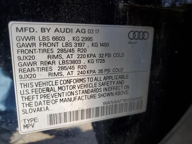 2017 AUDI Q7 PRESTIGE #3287605008