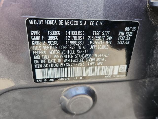 2016 HONDA HR-V EX 3CZRU6H5XGM717893